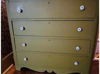 4 Drawer Painted Chest 39' W X 17' D X 35' T White Porcelain Knobs