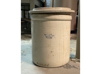 6 Gallon Crock With Lid Blue Crown Mark And Lid