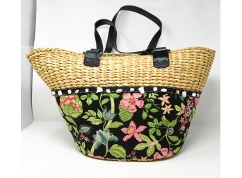 Vera Bradley Straw Tote Beach Bag