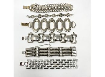 Lot Of Silver-tone Metal Bracelets