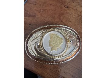 1922 Liberty Dollar Gold Tone Western Belt Buckle (Made In USA)