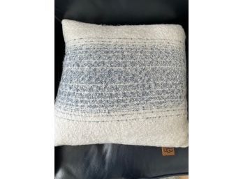 19 Inch Square UGG Toss Pillow Creme And Blue - Lv10