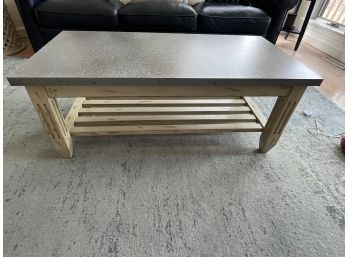 Distressed Wood And Vineer Topped Coffee Table - Lr3