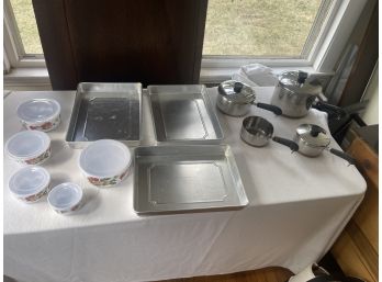 Lot Of Pots, Cooking Pans And Storage Containers