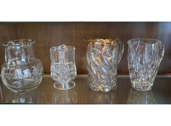 DR#897 Lot Of 4 Cut Glass Water Pitchers