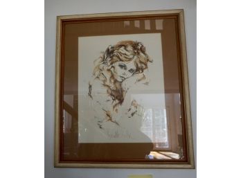 817- Watercolor & Ink Framed , Signed Artwork By Hyacinthe Kuller  29 X 34