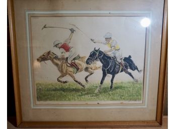 'POLO' FRAMED/SIGNED PRINT