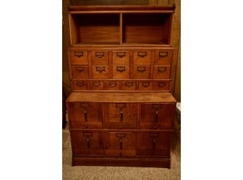 1920's TIGER OAK STACKING FILE CABINET