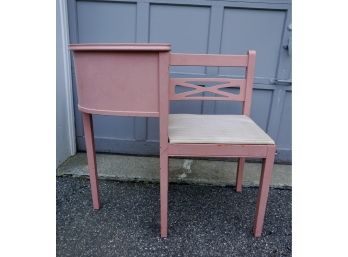 PINK TELEPHONE TABLE/CHAIR