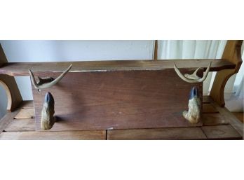 DEER ANTLER/HOOF COAT RACK