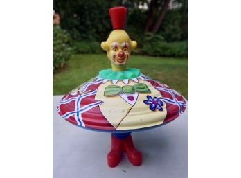 VINTAGE KARL ROHRSEITZ SPINNING TOP IN STAND