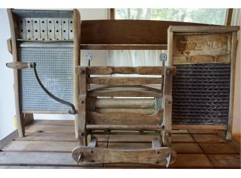 LOT OF 3- 2 WASHBOARDS & WRINGER