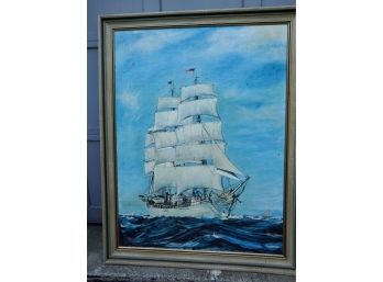 CLIPPER SHIP PAINTING O/C SIGNED D. MURPHY