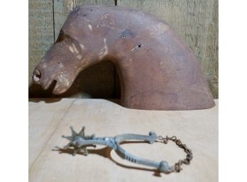 WOOD CAROUSEL HORSE HEAD/SPUR