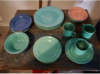 20 PIECE LOT FIESTA WARE, HARLEQUIN, CALIFORNIA POTTERY