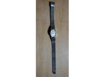 LADIES 14K WHITE GOLD HAMILTON WATCH-GOLD FILLED STRAP