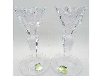 Pair Of Marquis By Waterford Glass Candlesticks