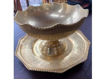 Brass Footed Bowl And Underplate