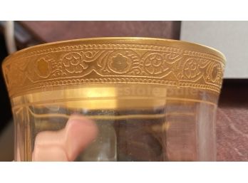 Set Of 7 Tiffin-Franciscan 5 Tall Rambler Rose Etched Gold Rim Tumblers (more Pictures To Come)