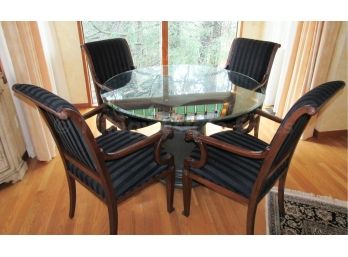 4 Sacchetto Fratelli Chairs And Round Pedestal Table