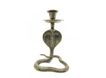 Brass Cobra-form Candlestick