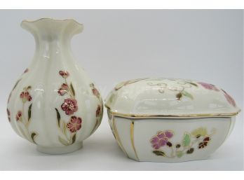 Two Pieces Of Zsolnay Hungary Porcelain