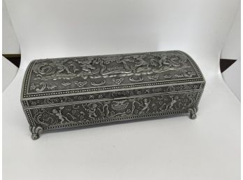 New In Box Pewter Look Jewelry Casket