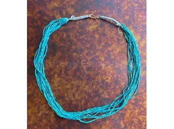 Multi-Strand Turquoise Beaded Necklace