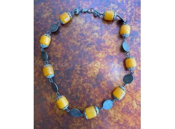 San Marino Centesimi And Butterscotch Amber Necklace