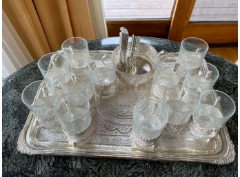 Persian Silver Tea Set And Tray