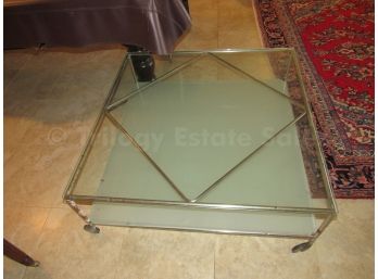 Square Contemporary Coffee Table On Castors