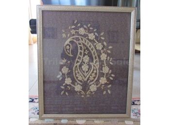 Large Framed Persian Lace Fragment