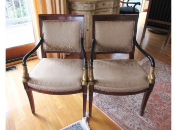 Pair Century Furniture French Empire Chairs