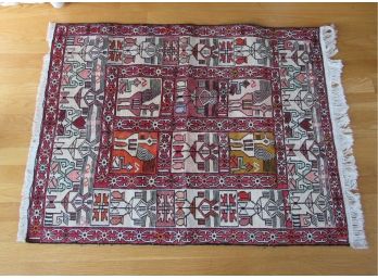 Tribal Scatter Rug With Birds