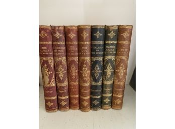 Lot Of Seven Books Leather Books