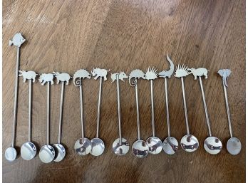 13 Antique Animal Stirrers