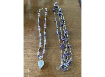 2 Natural Stone Necklaces