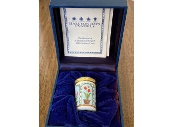 New Halcyon Day Enamel Thimble In Box