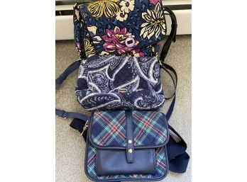 3 Ladys Handbags Including Vera Bradley