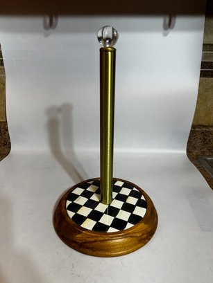 Mackenzie Childs Paper Towel Holder Courtly Check