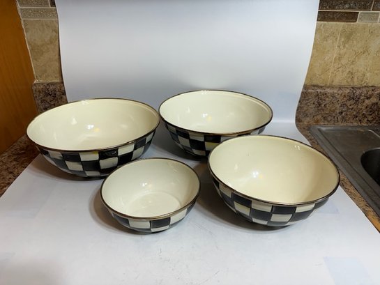 A Group Of Four Mixing Bowls By Mackenzie Childs Courtly Check