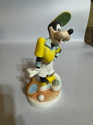 Goebel Goofy Playing Tennis Figurine Walt Disney Productions