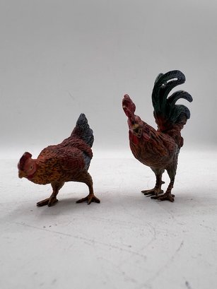A Pair Of Austrian Cold Bronze Painted Roosters
