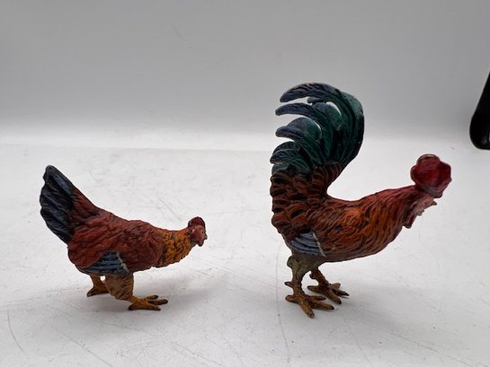 A Pair Of Austrian Cold Bronze Painted Roosters