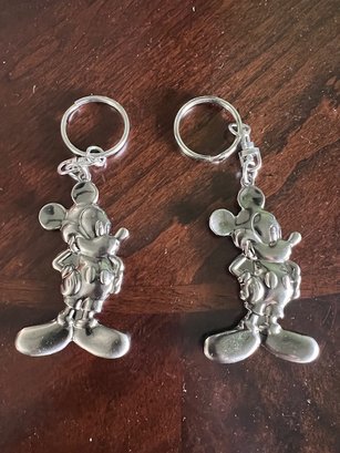 A Pair Of Mickey Mouse Key Chains From Disney 1980's NWOT