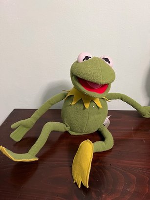 A Large Kermit The Frog  Stuffed Plush Toy By Disney
