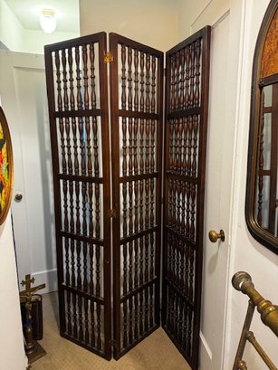 Solid Wood Spindle 3 Piece Screen/room Divider