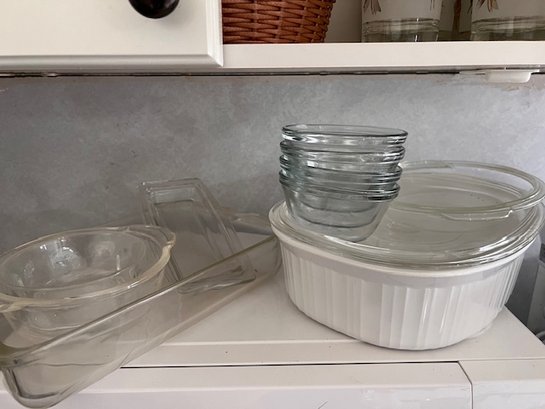 Nice Group Of Pyrex Bowls And Oval With Cover, Larger Baker, Butter Plate
