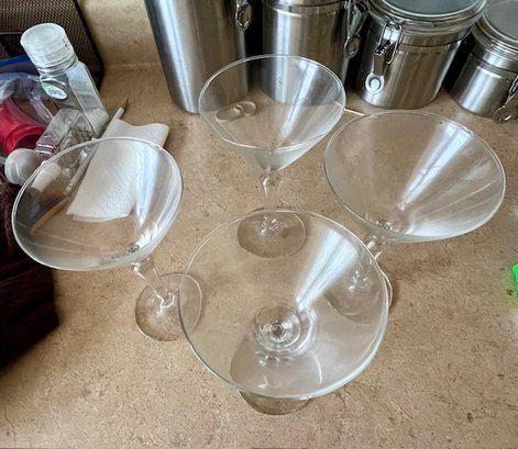 A Group Of 4 Martini Glasses