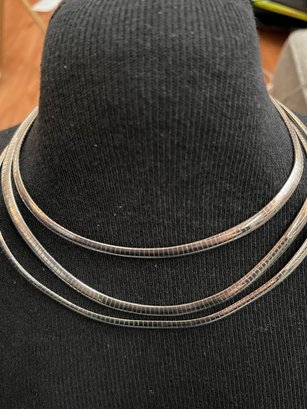 3 Milor Herringbone Made In Italy 925 Sterling Silver Necklaces